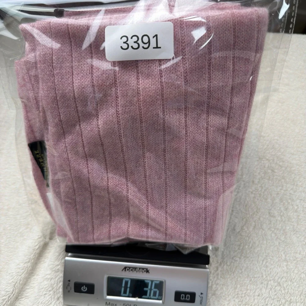 Charter Club Luxury 100% Cashmere Scarf Pink Ribbed Knit Winter Wrap NWT Soft